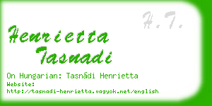 henrietta tasnadi business card